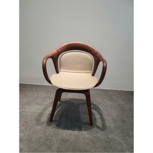 Chaise de salle à manger en bois massif nordique, siège rembourré en cuir de luxe, mobilier moderne pour la maison, la salle à manger, le restaurant, l'hôtel, PISANO - Product Image 3
