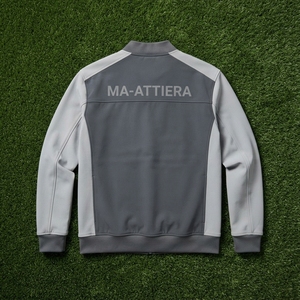 เสื้อแจ็คเก็ตบอมเบอร์บล็อกสีเทาขาวสำหรับผู้ชาย แบบซิป แนวลำลอง สตรีทแวร์ แฟชั่น รับผลิตตามแบบ OEM ODM ขายส่ง เสื้อผ้าชั้นนอก - Product Image 5