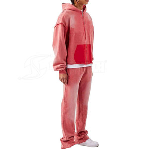 Acid Wash <b>Tracksuit</b> Lightweight Clothing Designed For Fitness Sessions And Casual Everyday Wear - Product Image 2