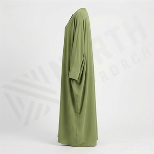 Venta al por Mayor de Abayas Modestas, Vestidos Musulmanes, Ropa Islámica para Mujer, Kaftán, Ropa de Oración, Transpirable, de Algodón y Chifón, Nueva Moda - Product Image 3
