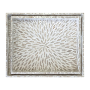 Ramadan Eid Nacre florale rectangulaire plateaux de service luxe style à couper le souffle du Vietnam - Product Image 5