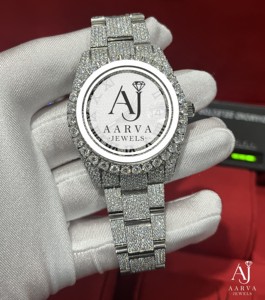 Montre AARVA JEWELS de luxe en acier inoxydable avec mouvement Miyota, date, quartz analogique, unisexe, bracelet de 20 mm, fermoir pliant, 38 mm - Product Image 1