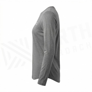 T-shirt à manches longues et col rond pour femme North Approach, gris uni, respirant, en polyester, vêtements de sport - Product Image 3