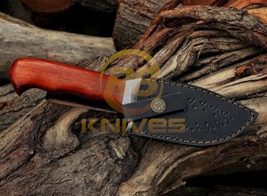 Couteau de chasse à lame fixe en acier carbone de qualité supérieure, manche en bois, couteau tactique de survie pour le camping en plein air - Product Image 6