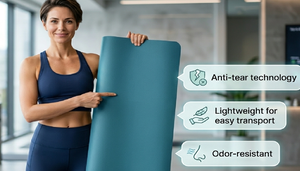 Tapete de Yoga de Silicona Ecológico con Correas Ajustables y Asa de Transporte - Logotipo Personalizable, Impresión Tipográfica Hecha a Mano - Marca Olivia - Product Image 5