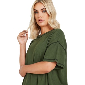 Camiseta de Manga Corta con Cuello Redondo y Costura Raglán en Color Sólido para Mujer, Verano 2026, Diseño de Espina de Pescado, Camisetas Clásicas Básicas y Elegantes para Mujer - Product Image 5