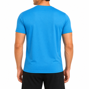 T-shirt pour homme 100% coton, poids lourd, manches courtes, couleur unie, tricoté, respirant, séchage rapide, décontracté - Product Image 3