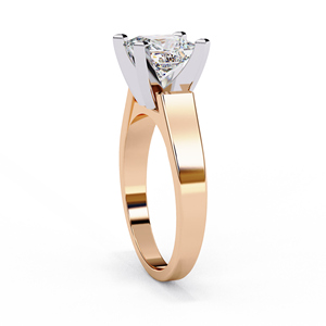 Anillo de Compromiso con Diamante Cultivado en Laboratorio, Corte Princesa, Oro 10K con Baño de Rodio, Estilo Geométrico Clásico para Mujer, Certificado IGI, Moderno - Product Image 3