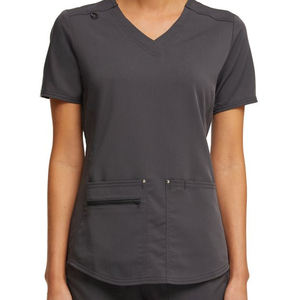 Nuevos Conjuntos de Uniformes Médicos de Alta Calidad para Mujer con Cuello en V Cruzado, Material de Punto Ultraelástico, Personalizados OEM, para Enfermeras y Personal Hospitalario - Product Image 4