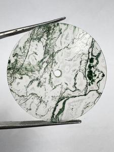 หน้าปัดนาฬิกาหินมอสอาเกตสีขาวทรงแบนขนาด 28.5 มม. หนา 0.8 มม. ขัดเงา (อัญมณีและหิน) - Product Image 3