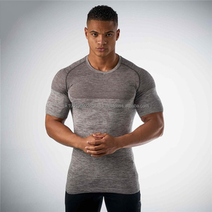 Gym Wear pas cher Cool Hommes Rouge Seamless Muscle T Shirt Slim 3d Tricoté Fit T-shirts Pour Hommes - Product Image 1