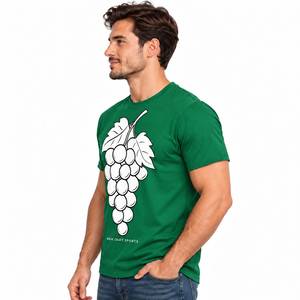 Camiseta de Manga Corta para Hombre, Cuello Redondo, Verde, 100% Algodón, Ecológica, Corte Holgado, Tela Oxford, Informal - Product Image 3