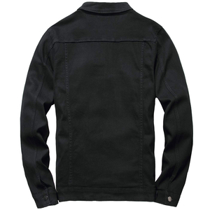 Custom Made <b>Men's</b> <b>Long</b> Winter Plain Denim <b>Jacket</b> 100% Cotton Black Color Stretchable with Comfortable Fit - Product Image 2
