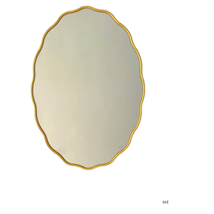 Wall Mirrors with Oval Shaped <b>Metal</b> <b>Frame</b> Golden Finished Wall Decoration Uses Wall Mirrors - Product Image 1
