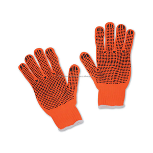 Guante de punto de poliéster 13G de fábrica al por mayor con puntos de PVC Guantes de trabajo de seguridad Ajuste cómodo - Product Image 4