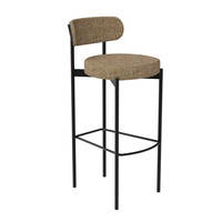 Chaise haute de style européen moderne, revêtement en tissu, pieds en métal, tabourets de bar de luxe en gros, pour restaurant en plein air