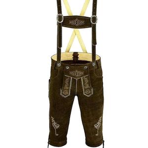 Lederhosen traditionnel bavarois en cuir marron foncé pour hommes, tailles européennes 46 à 62 - Product Image 1