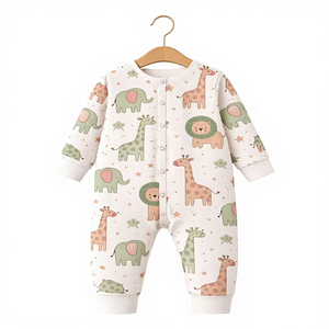 ชุดรอมเปอร์เด็กแขนยาว พรีเมียม ผลิตจากใยไผ่ 95% ผสมสแปนเด็กซ์ 5% เป็นมิตรต่อสิ่งแวดล้อม ติดกระดุมแป๊ก เนื้อผ้านุ่ม ระบายอากาศได้ดี แห้งเร็ว อ่อนโยนต่อผิว - Product Image 1