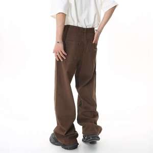 Streetwear personnalisé délavé aux enzymes en détresse pour hommes jean skinny Hip Hop Y2K mâle Slim Fit déchiré denim empilé décontracté - Product Image 2