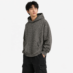 Men's Pullover Hooded <b>Sweatshirt</b> Regular Sleeve 100% Cotton French Terry Washed Breathable Windproof Pocket Design Solid - Product Image 4