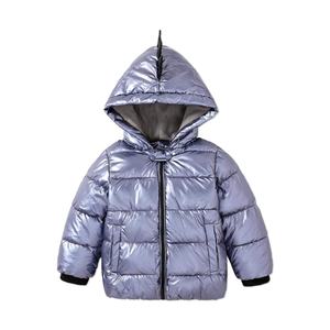 Chaqueta de plumón brillante personalizada, chaqueta acolchada con capucha para hombre, chaqueta acolchada brillante metálica con cremallera completa - Product Image 3