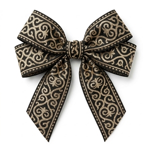 Manufacturer 50mm Black Gold Metallic Jacquard Ribbon Polyester Woven Trim Upholstery Costume Design Packaging Craft Supplier - Product Image 3