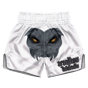 Shorts de boxe Muay Thai respirants et extensibles en polyester 100% de qualité supérieure, patch personnalisé OEM, vente en gros - Product Image 1