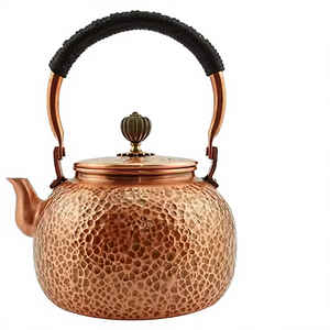 Handmade Hammered <b>Copper</b> Teapot Round Antique Style Tableware for Home Decoration - Product Image 5