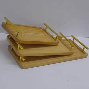 Plateau de service en bois artisanal avec texture de grain naturel pour une décoration intérieure unique - Product Image 2