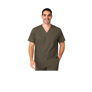 Unisex Classic White Cotton <b>Scrub</b> <b>Sets</b> with Jersey Fabric Needle Detection Professional Medical Nurse Uniform for Hospital Use - Product Image 5