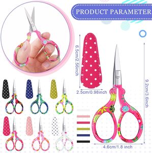 Colorful 3.6 Inch Embroidery <b>Scissors</b> Stainless Steel <b>Floral</b> Handle Sharp Craft Sewing Thread Snips for Needlework DIY - Product Image 5