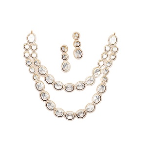 Factory Bulk Direct Supply New Design Glamorous Party Wear Pear-Cut Drop Shaped Dangle <b>Earrings</b> <b>and</b> <b>Necklace</b> <b>Set</b> for Girls - Product Image 1