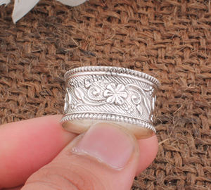 Bague en argent sterling 925 motif fleur, anneaux empilables marguerite naturelle pour femme, alliance en argent motif rose - Product Image 4