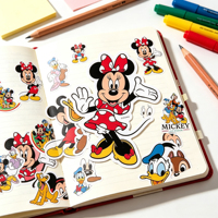 50 autocollants imprimés, autocollants mignons de dessins animés pour cahier, bouteille d'eau, bagages, décoration de carnet de notes et de scrapbooking