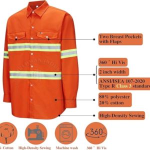 Chemises de soudage légères, résistantes aux flammes, haute visibilité, respirantes, pour hommes, qualité supérieure, vente en gros, vêtements de travail pour hommes - Product Image 3