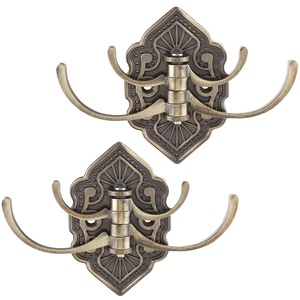 Gancho Doble de Latón con Acabado Vintage Contemporáneo, Resistente, Ecológico, Removible, Solución de Almacenamiento en Pared para Herramientas - Product Image 1