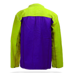 Veste de soudage en cuir croûte, veste de sécurité pour soudeur, résistante à la chaleur, haute résistance - Product Image 3