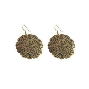 Compre Pendientes de Diseño Metálico, Pendientes de Latón con Acabado de Color Antiguo, Ideales para Damas, Pendientes de Diseño de Alta Joyería - Product Image 2