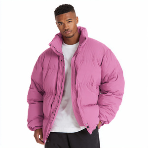 Chaqueta de plumón cálida de invierno para hombre, talla grande, con cuello alto y cremallera, abrigo acolchado para exteriores, chaqueta de burbujas oversize para hombre - Product Image 3