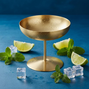 Copa de Martini de Metal Dorado, Copa de Cóctel Multiusos de Acero Inoxidable con Acabado Dorado para Bares, Restaurantes y Entretenimiento en el Hogar - Product Image 6