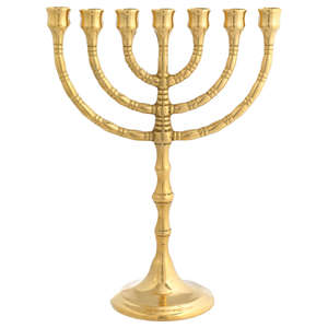 Ménorah juive artisanale, support de bougies Hanouka en laiton, ornement religieux décoratif pour la maison, la table, la synagogue - Product Image 5