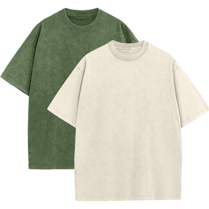 T-shirt Homme Oversize Uni à Manches Courtes Col Rond en Coton Respirant Style Décontracté Tricoté Teint Uni - Product Image 4