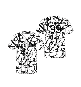 Custom White Black Abstract Sublimation Baseball Jersey Mens Button Up Team Uniform Moisture Wicking <b>Athletic</b> Shirt - Product Image 1