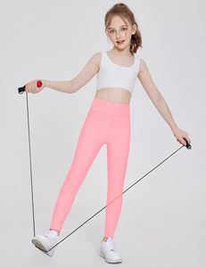 Leggings pour enfants en polyester tricoté lavé, tendance couleur douce, longueur intégrale, élastiques, respirants, imperméables, séchage rapide, confortables - Product Image 2