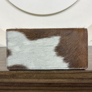 Usine prix de gros concepteur usiné à la main en cuir de vachette à deux volets Long portefeuille pour femmes Longhorn Bull Skull Design embrayages - Product Image 6