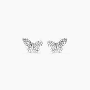Pendientes de Mariposa con Diamantes de Moissanita de Lujo, Plata 925, Elegantes y Brillantes, Joyería Fina, Regalo para Mujer, Novia, Boda, Premium - Product Image 4