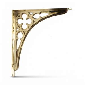 Supports d'étagère décoratifs de style gothique, quincaillerie de meubles vintage, supports d'étagère muraux antiques – Supports métalliques ornementaux - Product Image 1