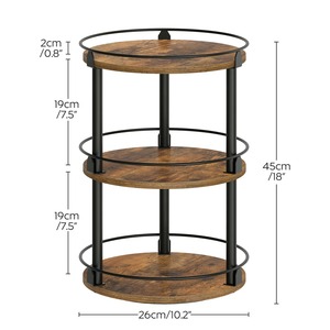 Round 3 Tier Wooden Spice <b>Rack</b> Organizer Ideal for <b>Kitchen</b> Counter <b>Storage</b> Home Organization and Pantry Essentials - Product Image 3