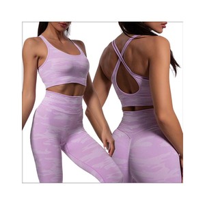 Ensemble de yoga pour femmes, taille plus, ceinture, séchage rapide, respirant, écologique, ensemble de sport 2 pièces, longueur genou, décontracté, printemps - Product Image 6