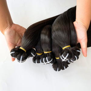 Listo para enviar 100% Paquetes de trama de cabello humano recto de hueso de color negro natural crudo Cutícula alineada Precio al por mayor Extensiones de cabello - Product Image 5